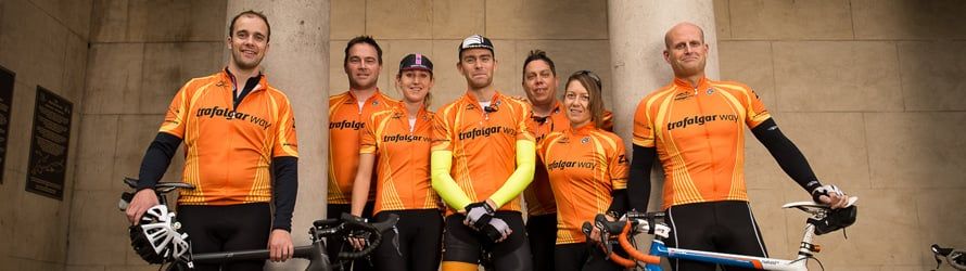 Team of riders arrived in Trafalgar Square, London