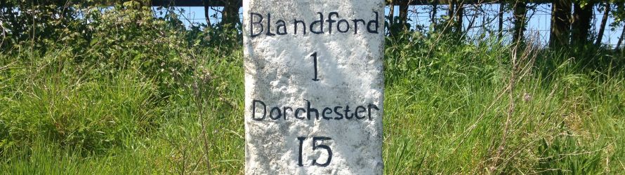 Blandford to Dorchester signage