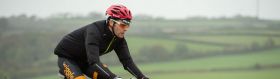 Sportive rider riding across Devon